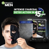 Garnier Men Men Powerwhite Xl Charcoal Mask 28 g Pack 2