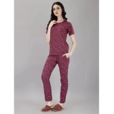 Smarty Pants Wine Cotton Womens Nightwear Nightsuit Sets ( Pack of 1 ) - None