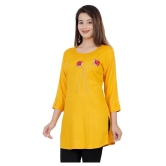 HIGHLIGHT FASHION EXPORT - Yellow Rayon Womens Straight Kurti - XXL