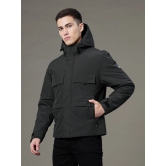 RedTape Hooded Padded Jacket for Men |  Zipper & Button Closure | Enhanced Comfort