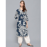 Antaran Cotton Printed Kurti With Salwar Womens Stitched Salwar Suit - Blue ( Pack of 1 ) - None