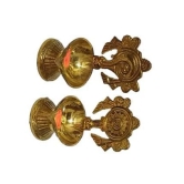 Well Desinged Sangu Chakara Brass Oil Lamp For Pooja Room (pack of 2)