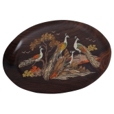 Rosewood Oval Big Peacock Panel