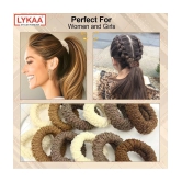 Lykaa Soft Cotton Stretchable rubber band hair ties ponytail holder Head band For Women -12 Pcs - Multi