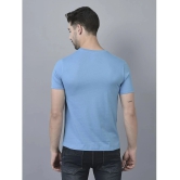 Dollar Cotton Blend Regular Fit Printed Half Sleeves Mens T-Shirt - Blue ( Pack of 1 ) - None