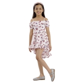 Kids Cave dress for girls fit and flare fabric- printed summercool (Color_off white, Size_3 Years to 12 Years) - None