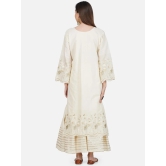 Floral Embroidered Pure Cotton Kurta with Sharara & Dupatta