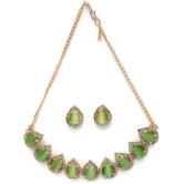 Sukkhi Green Alloy Necklace Set ( Pack of 1 ) - Green