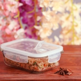 Femora Borosilicate RectangularGlass Food Storage Container with Air Vent Lid- 620ml