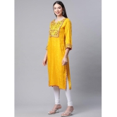 AMIRAS INDIAN ETHNICWEAR - Mustard Straight Silk Womens Stitched Salwar Suit ( Pack of 1 ) - None