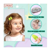 Lykaa Oval Shape Suede Hair Tic Tac Clips For Baby Girls Gifts - Pack of 6 (Multicolor) - Multi