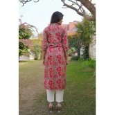 Vbuyz Cotton Printed Straight Womens Kurti - Pink ( Pack of 1 ) - None