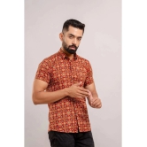 Frionkandy 100% Cotton Regular Fit Printed Half Sleeves Mens Casual Shirt - Red ( Pack of 1 ) - None