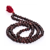 Red Sandalwood Mala (7mm, Beads 108+1) with Gaumukhi