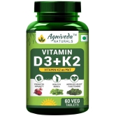 Agniveda Naturals Plant Based 600Iu Supplement, Vitamin D3(Lichen) + K2(Menaquinone Mk7) -60 Veg Tabs