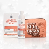 COMBO: Collagen Booster Mist & Melting Collagen Film (2 Sachets) & Orange Canvas Pouch