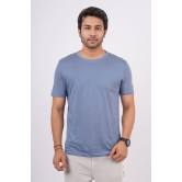 Men's Denim Blue Pima Cotton Crew Neck with Logo