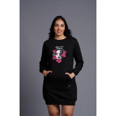 Dia De los Printed Black Sweatdress for Women XXL