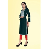 Kapadia - Green Rayon Womens Straight Kurti ( Pack of 1 ) - None