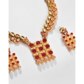 Gold Plated Designer Kundan Necklace and Earrings Set