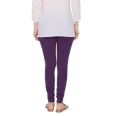 Women's Cotton Churidar Leggings (Free Size) - Imperial Purple