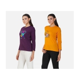 CHOZI - Multi Color Cotton Blend Regular Fit Womens T-Shirt ( Pack of 2 ) - None