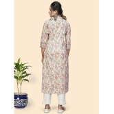 Vbuyz - Beige Cotton Womens Straight Kurti ( Pack of 1 ) - None