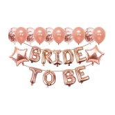 Party propz Bride To Be Combo / Rose Gold Bride To Be Decoration Set 23Pcs With Bride To Be Ring Foil Balloon, Metallic Balloons, Star Foil For Bridal Shower Decorations Items/Bachelorette