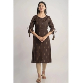 MAUKA - Brown Rayon Womens Straight Kurti ( Pack of 1 ) - None