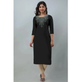 JASH CREATION - Black Rayon Womens Straight Kurti ( Pack of 1 ) - None