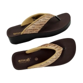 Aerowalk Gold Womens Leather Slipper - None