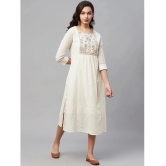 AMIRAS INDIAN ETHNICWEAR - Off White Cotton Womens A-line Dress ( Pack of 1 ) - None