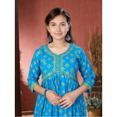 Aarika Blue Cotton Blend Girls Kurti ( Pack of 1 ) - None