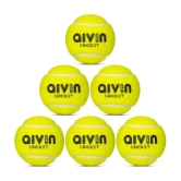 Aivin Green Rubber Cricket Ball ( Pack of 6 ) - M(Youth)