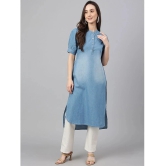 Janasya - Light Blue Denim Womens Straight Kurti ( Pack of 1 ) - None