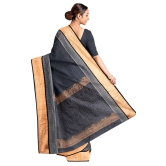 Handwoven Tussar Silk Jaquard Saree - Black