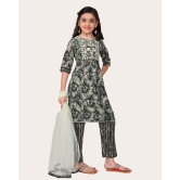 Girls Festive & Party Kurta, Pyjama & Dupatta Set-Black / 8 - 9 Years