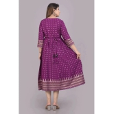 Smien - Purple Rayon Womens Flared Kurti ( Pack of 1 ) - None