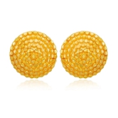 LUV FASHION Golden Jhumki Earrings ( Pack of 1 ) - Golden