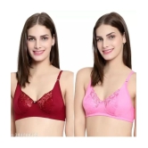 Kiran Enterprises Pack of 2 Lace Non Padded Womens Everyday Bra ( Multicolor ) - None