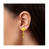 LUV FASHION Golden Stud Earrings ( Pack of 1 ) - Golden