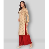 haya fashion - Beige Straight Rayon Women's Stitched Salwar Suit ( Pack of 1 ) - S