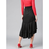 Black Ruffled Layered A-line Skirt