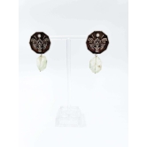 Pratika oxidised silver earring with jade stone