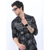 Ketch 100% Cotton Slim Fit Printed Full Sleeves Mens Casual Shirt - Black ( Pack of 1 ) - None