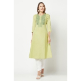 Green Embroidered Straight Kurta