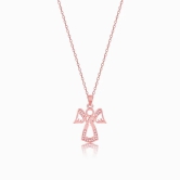 Rose Gold Angel Pendant with Link Chain