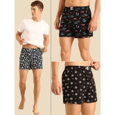 Joven Pack of 3 Cotton Mens Boxer- ( Black ) Boxer Shorts - None