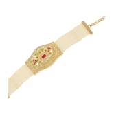 Gilher Fancy Traditional Real look Jadau Bracelet With Adjustable Size For Women And Girl - None