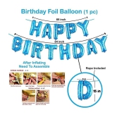 Party Propz Birthday Decoration kit for 1st Birthday Boys-56Pcs with Foil Curtain / Bday Supplies Items with Blue HBD foil Balloon, Number Foil Baloons/1st Birth Day Props for Kids, Baby/New